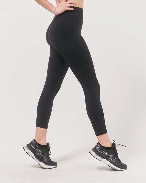 Rebody Active Hybrid Legging High Waist Crop Leggings 23" In Metropolis Black