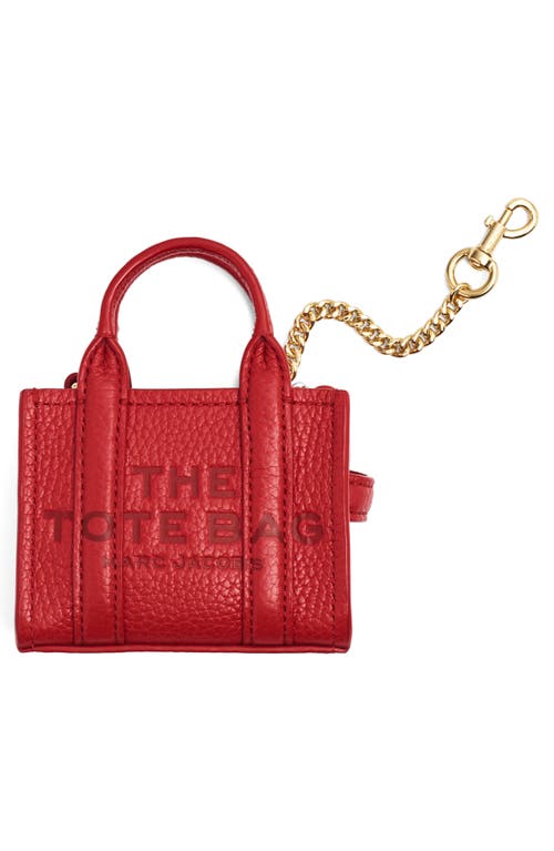 Shop Marc Jacobs The Nano Tote Bag Charm In True Red