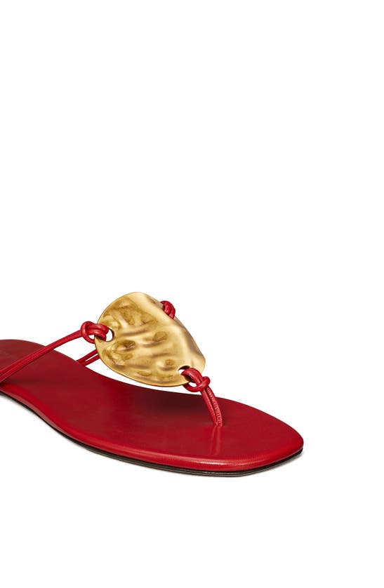 Shop Tory Burch Patos Flip Flop In Tory Red / Gold