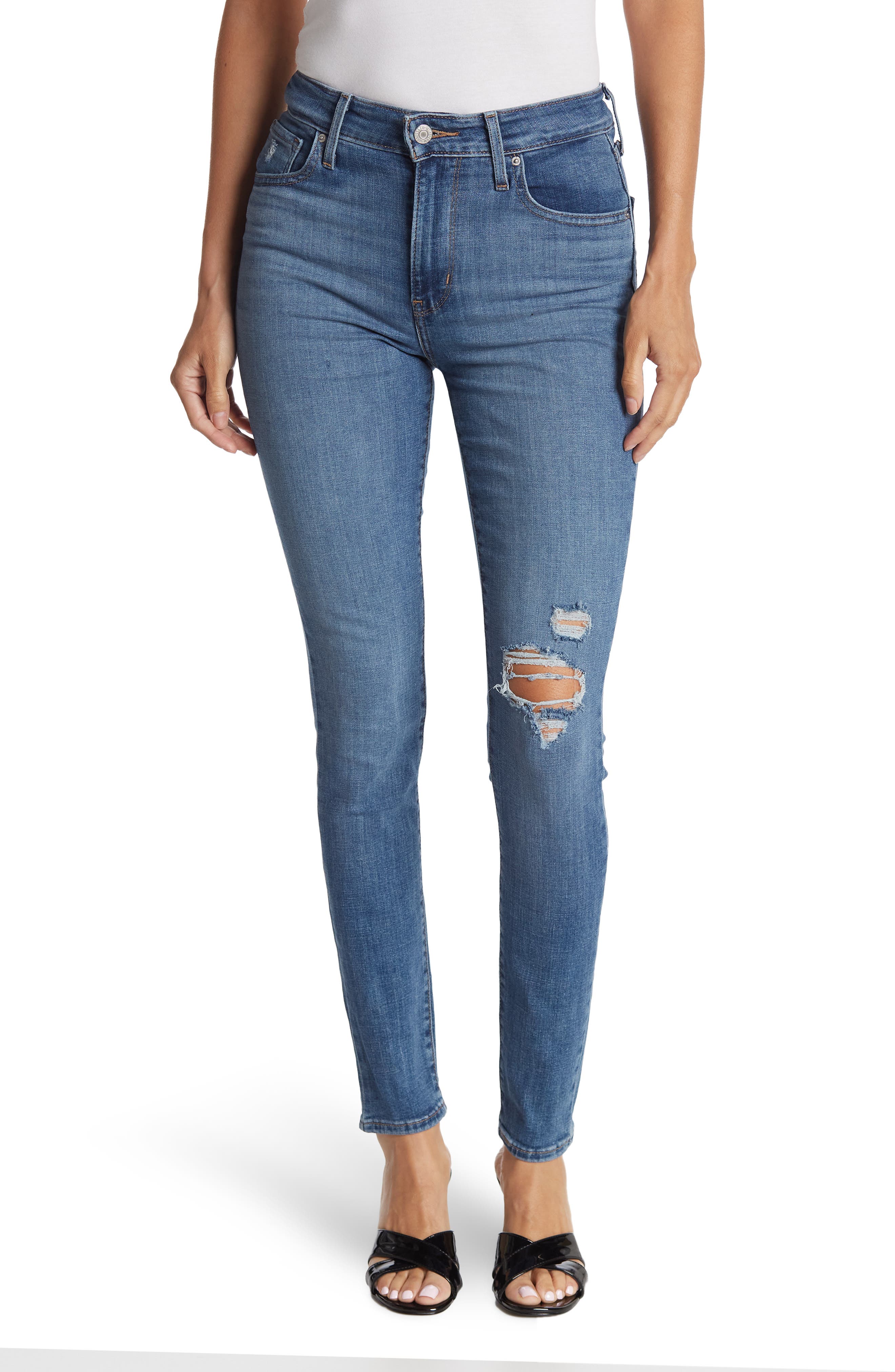 levi's 721 ripped high waist skinny jeans