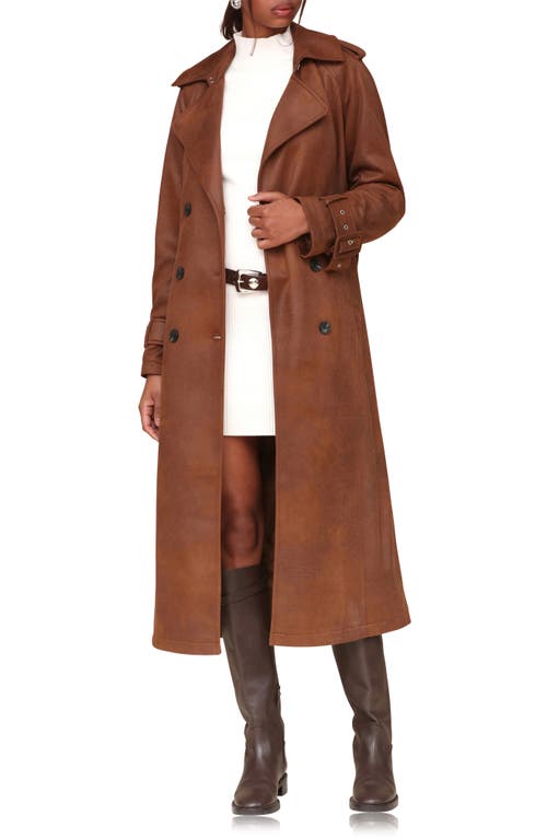 AVEC LES FILLES AVEC LES FILLES DOUBLE BREASTED FAUX SUEDE TRENCH COAT