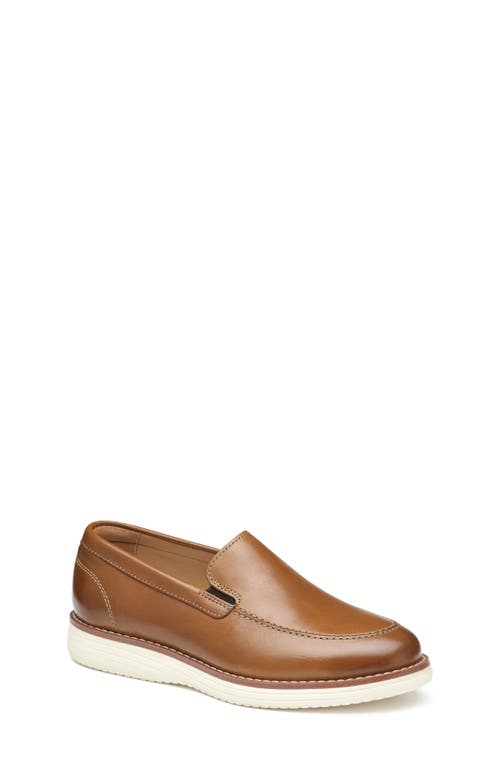 Johnston & Murphy Kids' Upton Venetian Loafer In Tan Full Grain