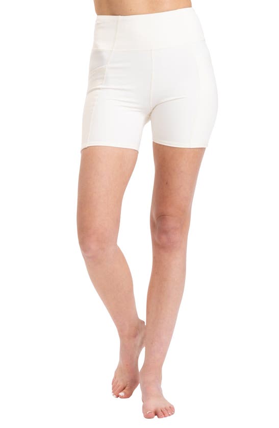 Shop Threads 4 Thought Rita High Waist Pocket Bike Shorts In Ecru