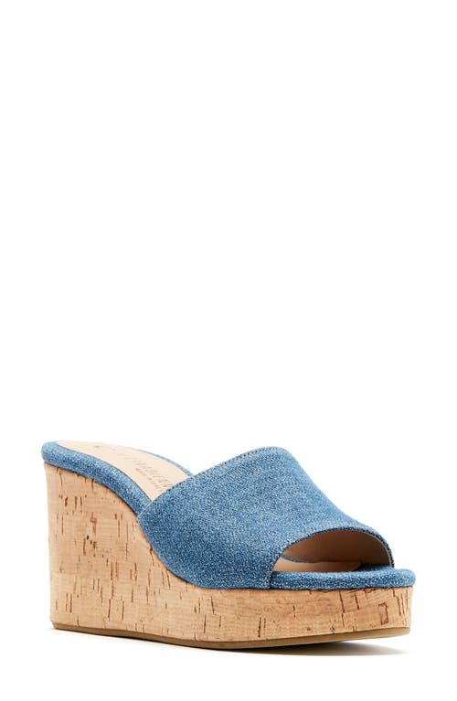 La Canadienne Forrest Platform Wedge Slide Sandal Jeans Denim at Nordstrom,