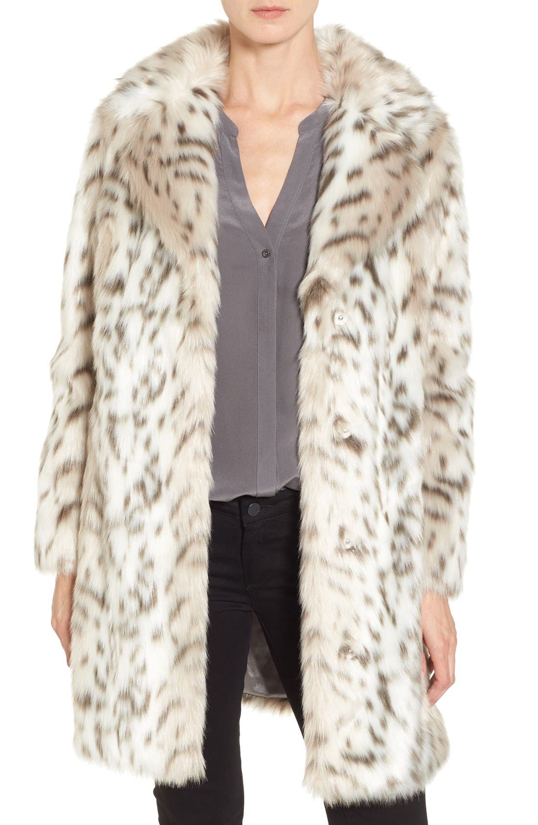 Eliza J Faux Leopard Fur Coat | Nordstrom