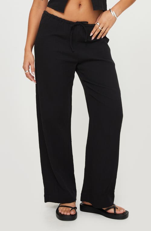 Shop Princess Polly Zanzibar Wide Leg Organic Cotton Pants In Black