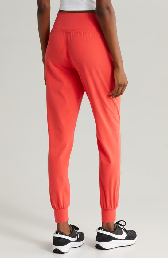 Shop Zella Studio Luxe High Waist Slim Joggers In Red Cayenne