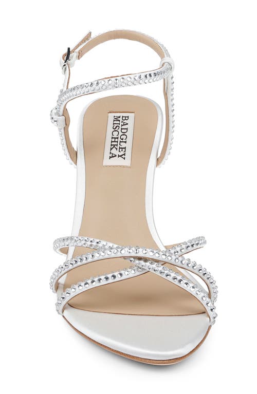 Badgley Mischka Collection Julietta Ankle Strap Sandal In White Satin