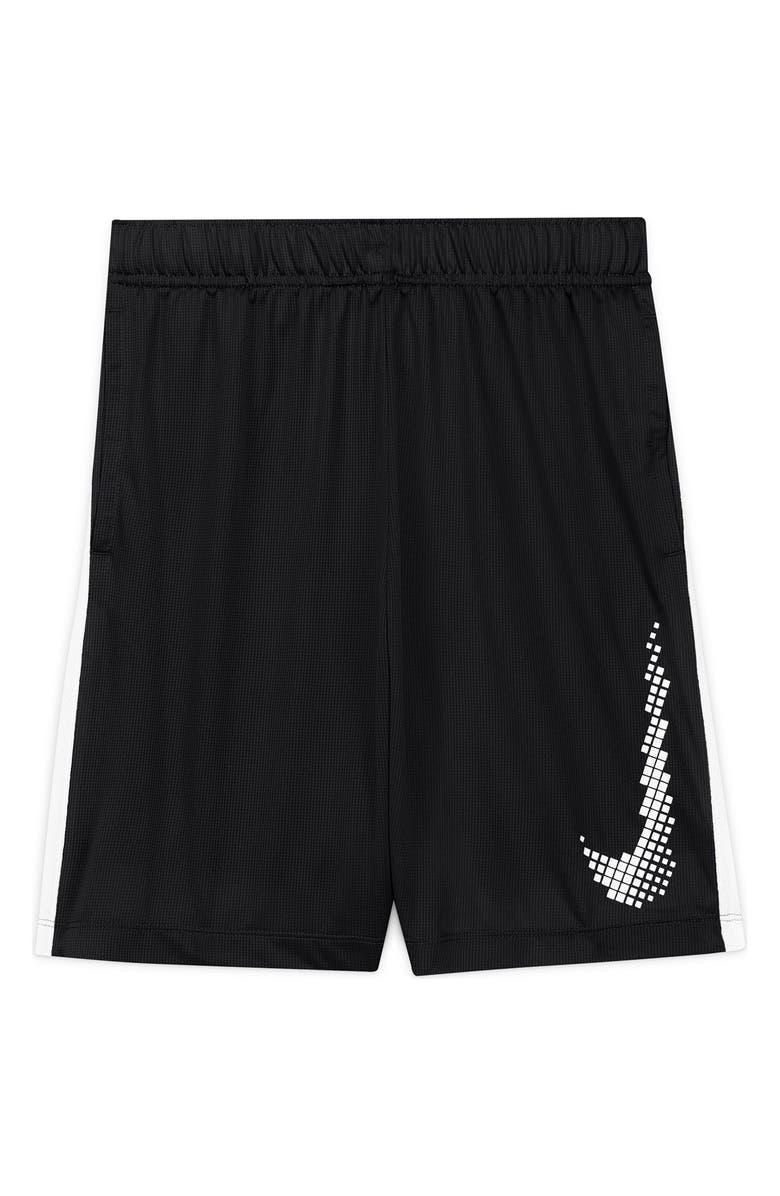 NIKE Dominate Graphic Shorts, Main, color, BLACK/WHITE/WHITE