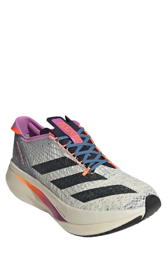 Adidas Originals Adizero Prime X Strung Running Shoe In Off White/ Legend Ink