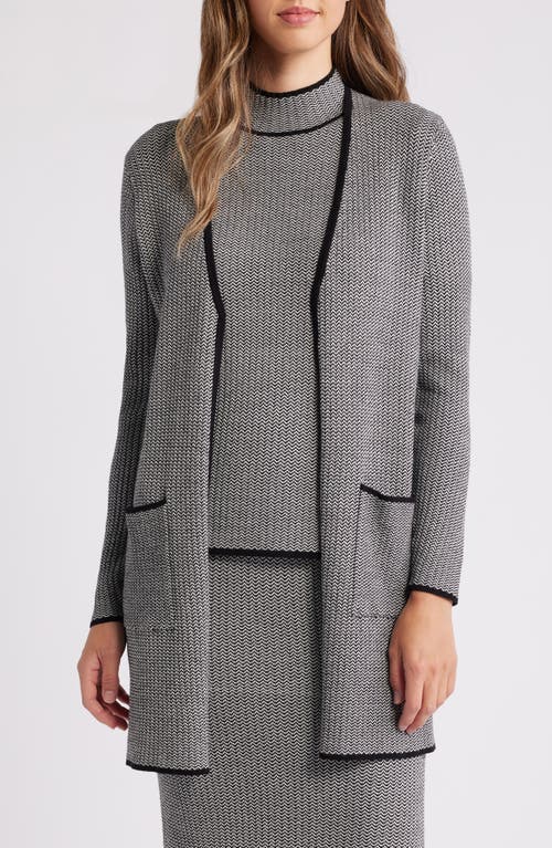 Anne Klein Oversize Longline Cardigan In Anne Black/anne White