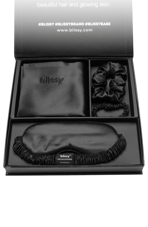 Blissy Mulberry Silk Dream Set In Black