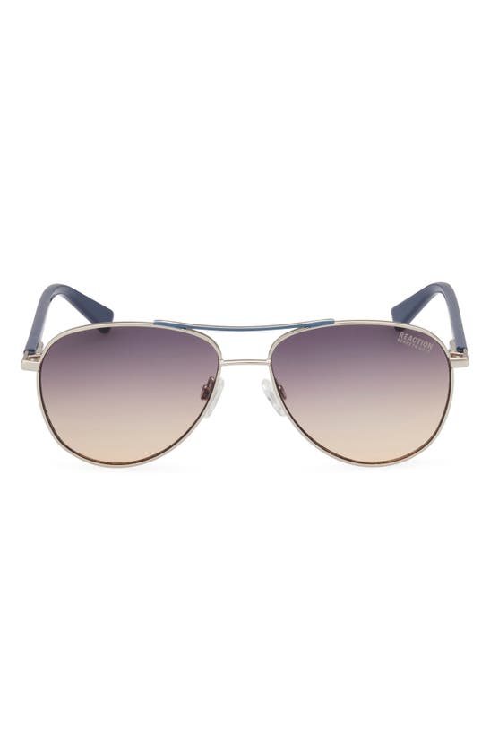 Kenneth Cole 57mm Gradient Pilot Sunglasses In Blue