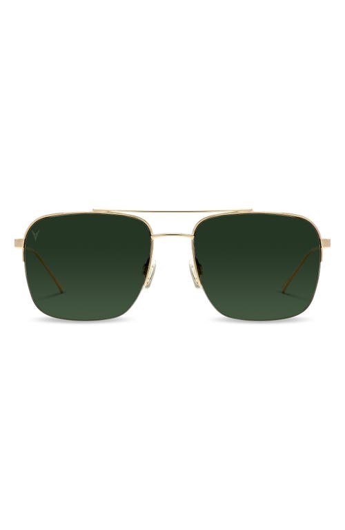 Marshall 56mm Polarized Navigator Sunglasses in Gold/Green