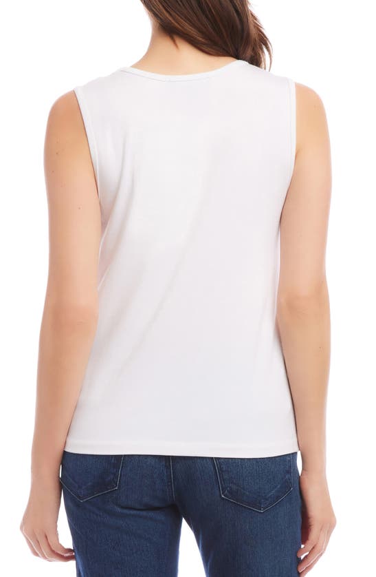 Shop Karen Kane Knot Hem Tank In Off White