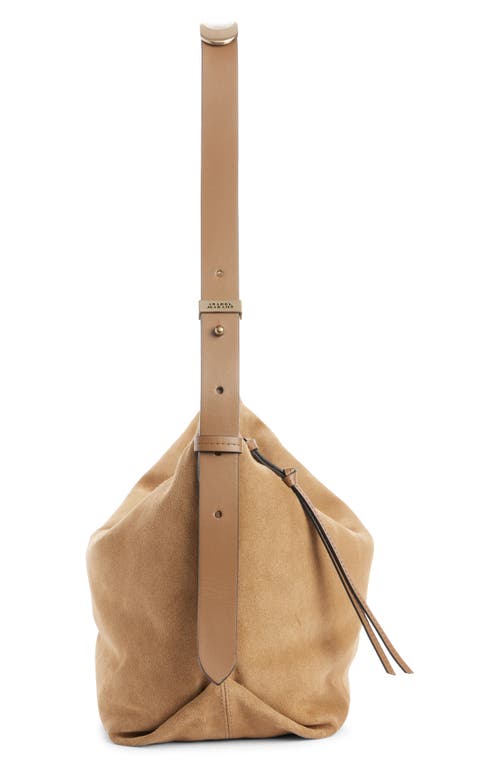 Shop Isabel Marant Leyden Suede Hobo Bag In Sand