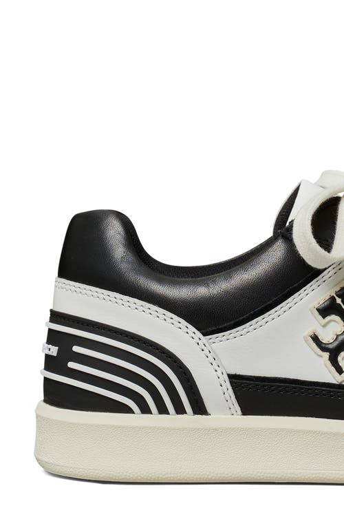 Shop Tory Burch Clover Court Sneaker In Purity/perfect Black