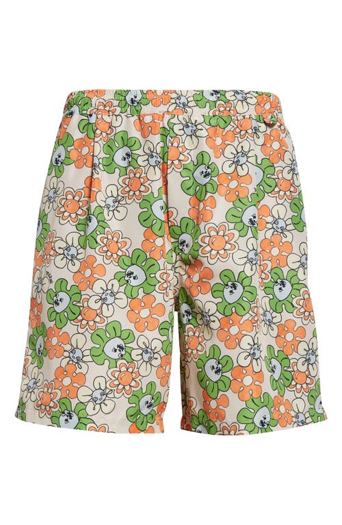 Shop Marni Floral Explosion Swim Trunks In Bone