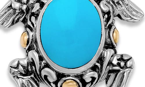 Samuel B. Sterling Silver & 18k Gold Turquoise Turtle Pendant In Blue