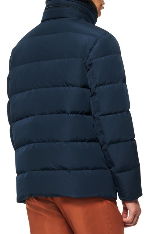 Marc New York Godwin Water Resistant Puffer Coat With Faux Fur Collar In Ink