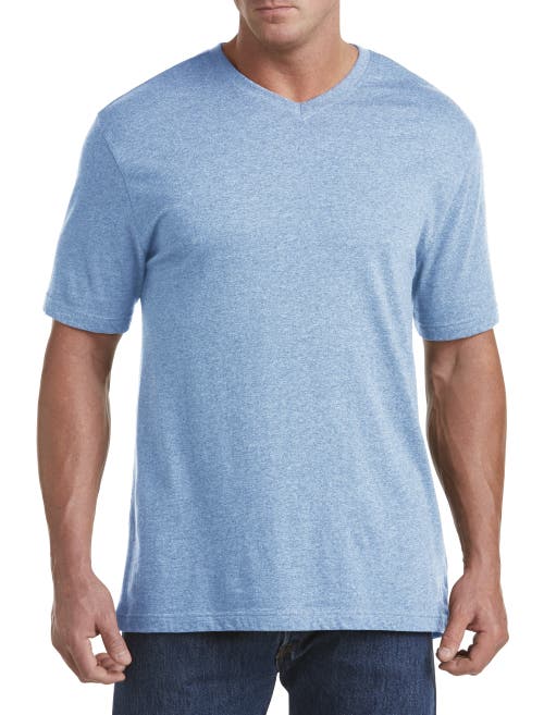 HARBOR BAY BY DXL HARBOR BAY BY DXL MOISTURE-WICKING JERSEY V-NECK T-SHIRT 