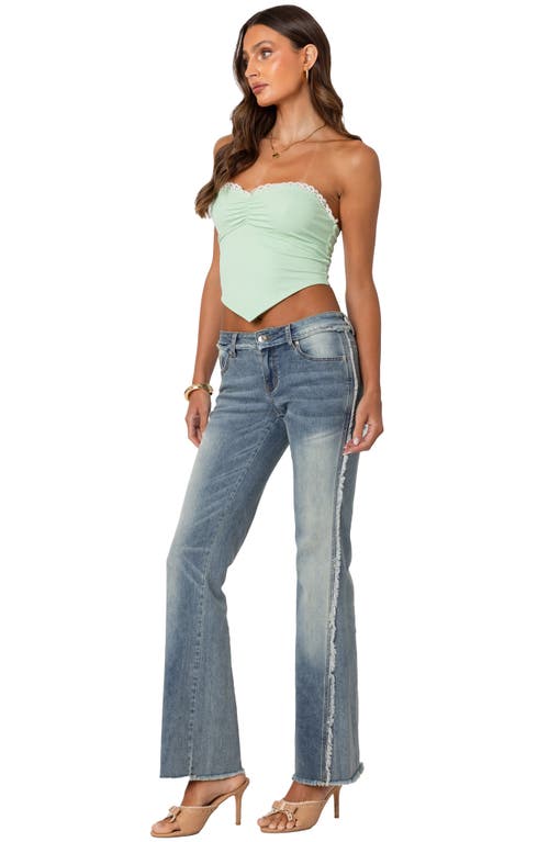 Edikted Ruched Strapless Top In Mint