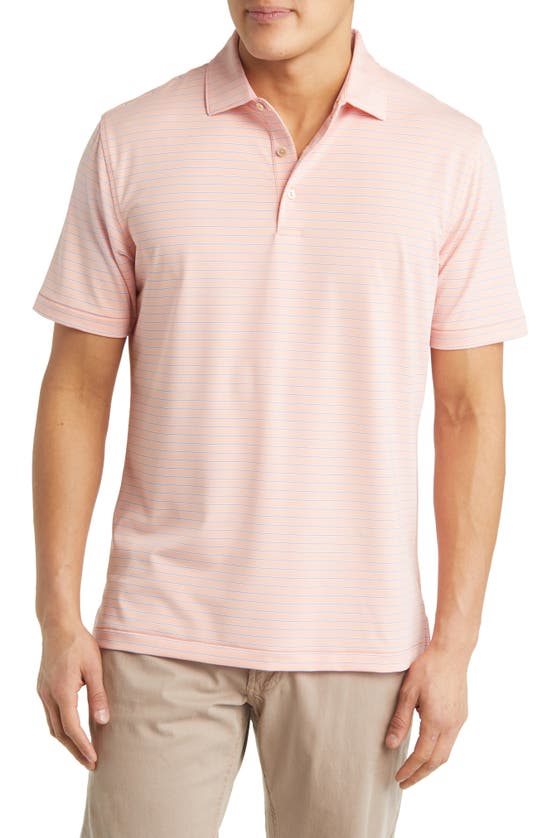 Peter Millar Drum Performance Jersey Polo In Cantaloupe