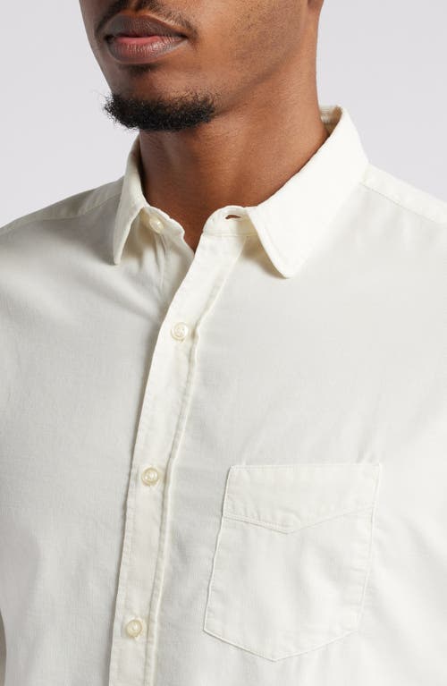 Shop Officine Generale Officine Générale Lipp Corduroy Button-up Shirt In Ecru