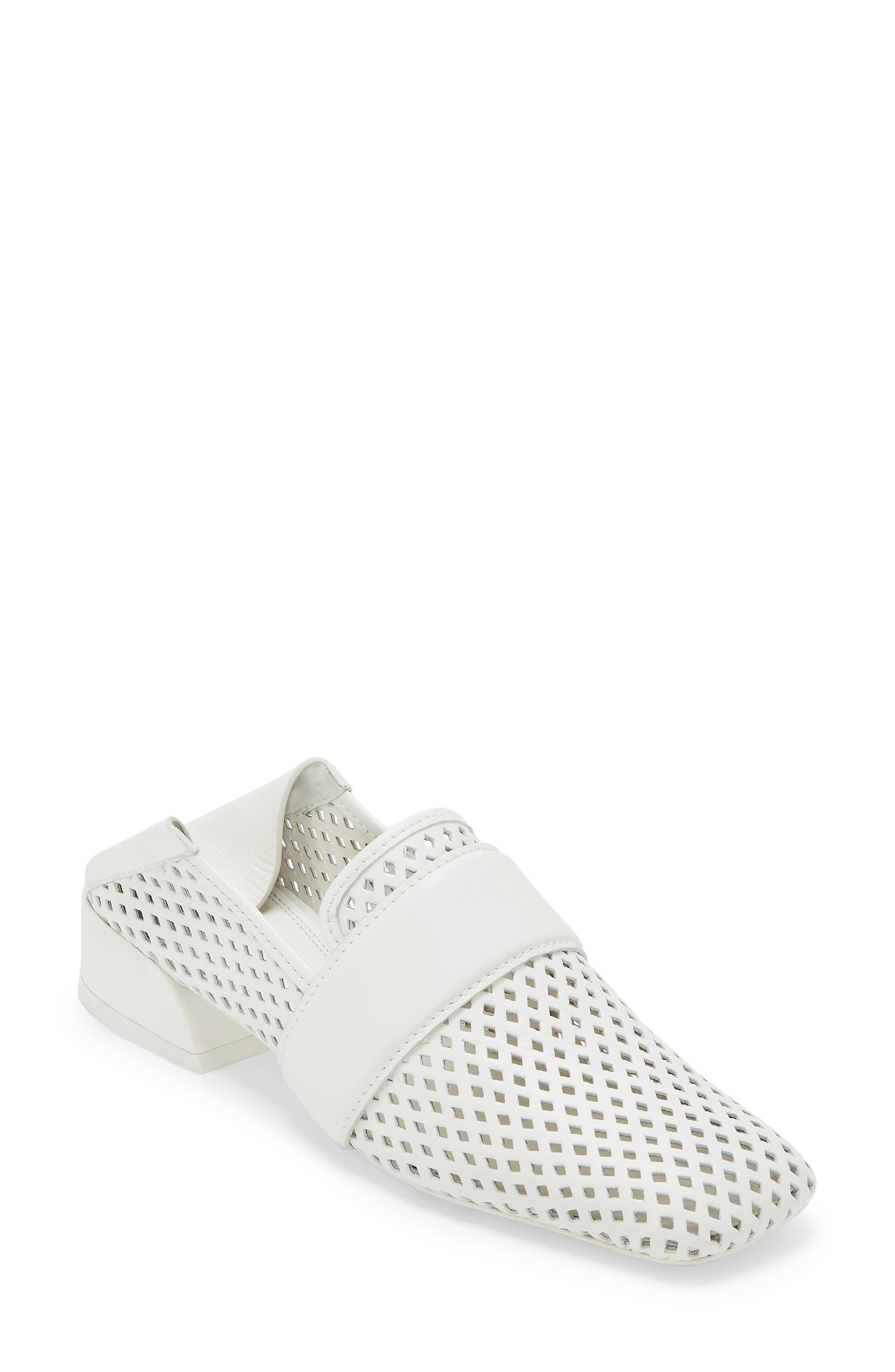 Mercedes Castillo Mati Perforated Convertible Loafer- White