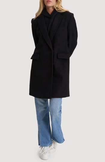 Noize Masa Notch Collar Coat In Black