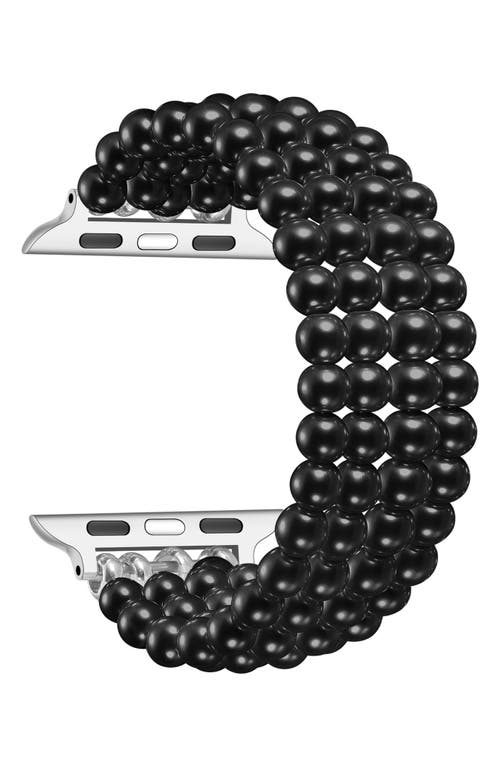 The Posh Tech Liz Imitation Pearl Apple Watch® Bracelet Watchband In Black