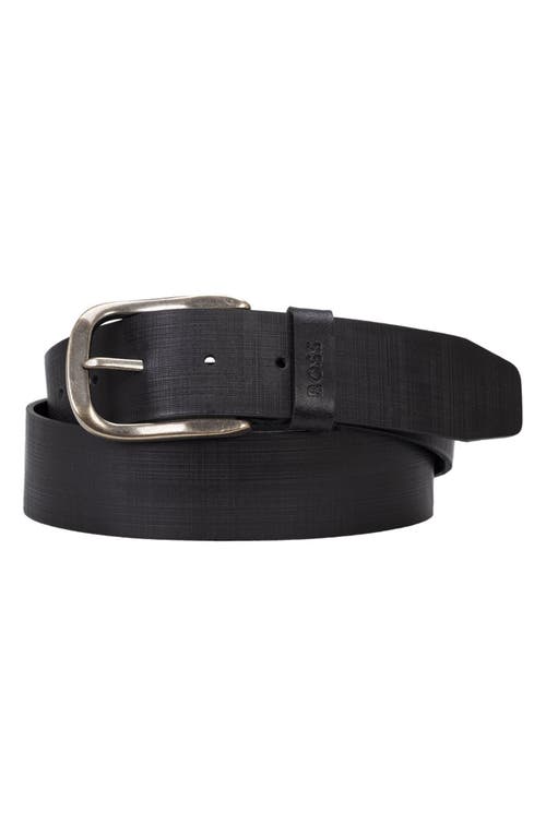 BOSS Jabel Leather Belt Black at Nordstrom,