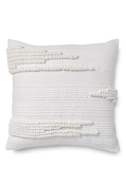 DKNY Textured Stripe Cotton Accent Pillow in White
