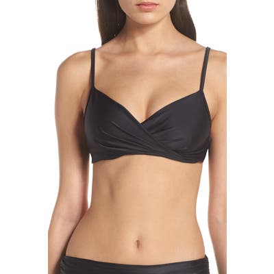 Lenny Niemeyer Ruched Bikini Top, Black