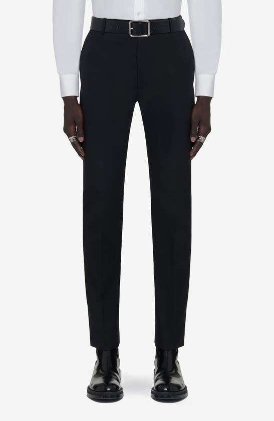 Alexander Mcqueen Tuxedo Cigarette Trousers In Black