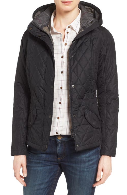 Barbour 'Millfire' Hooded Quilted Jacket in Navy/Classic