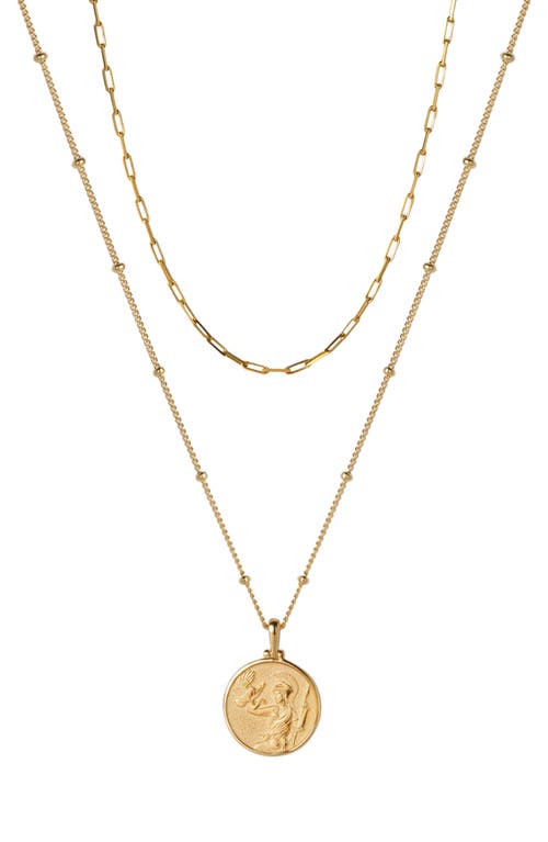 Mini Athena Pendant Layered Necklace in Gold Vermeil
