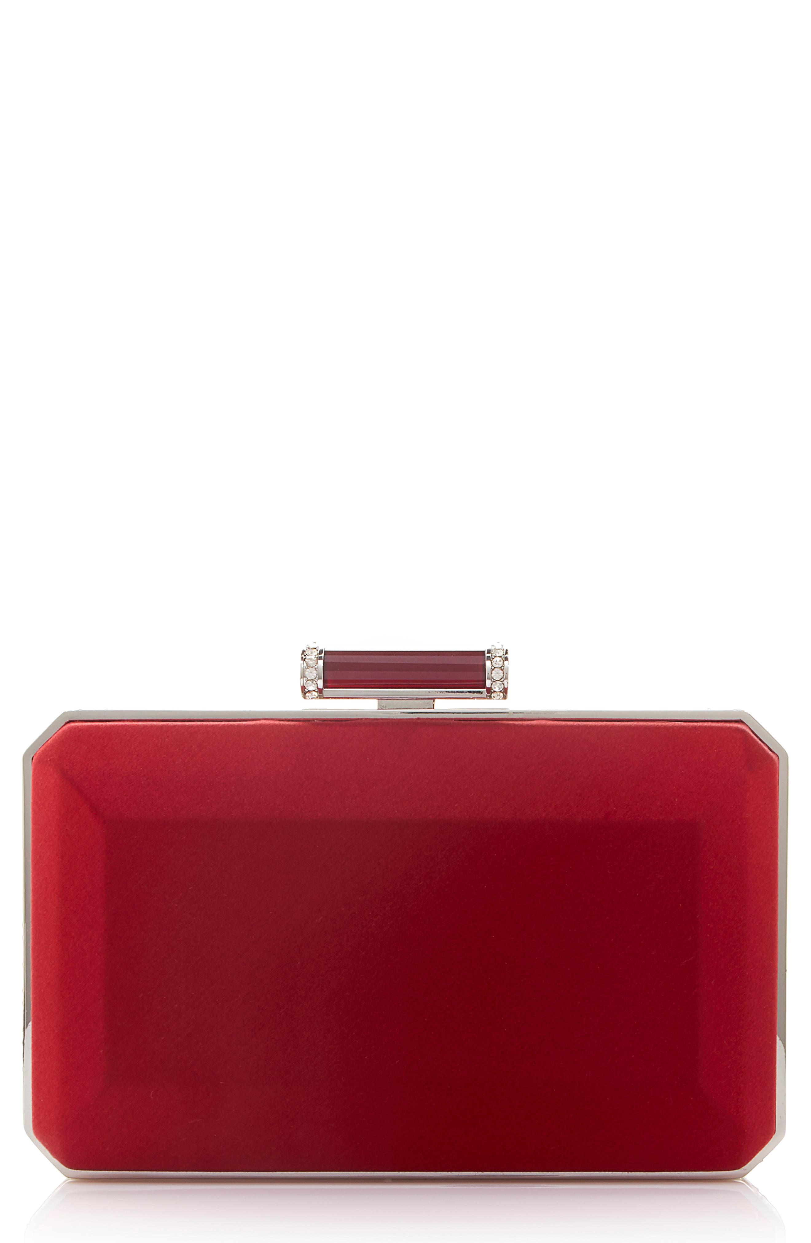Judith Leiber Couture Soho Satin Frame Clutch in Silver Red at Nordstrom