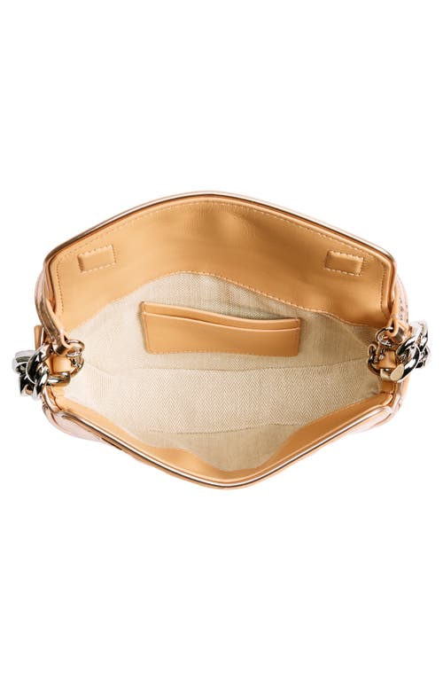 Tory Burch Mini Fleming Soft Metallic Crescent Shoulder Bag In Rose Gold