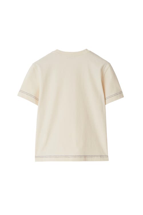 Burberry Logo Embroidered Cotton T-shirt In Soap