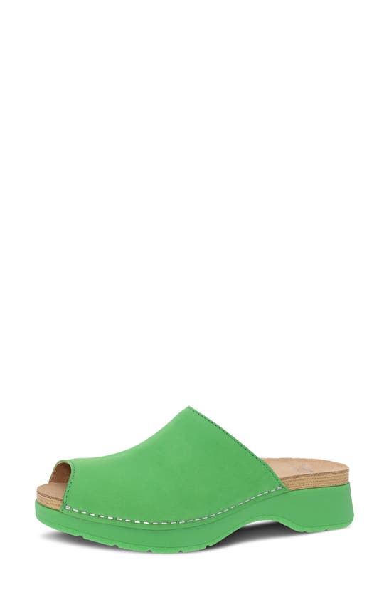 Shop Dansko Ravyn Peep Toe Platform Sandal In Lime