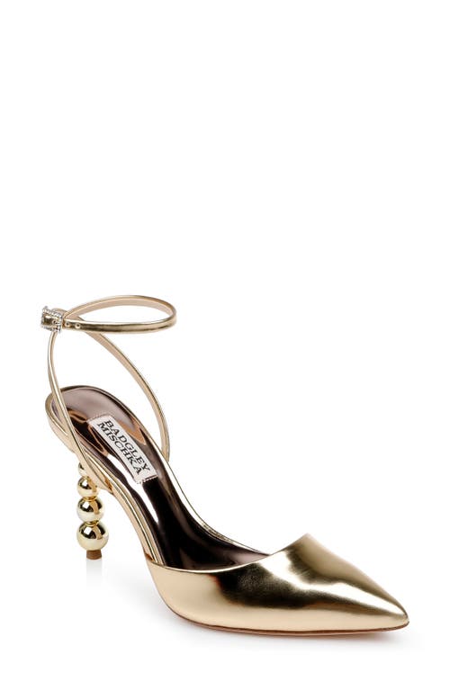Indie II Ankle Strap Pointed Toe Pump in Gold
