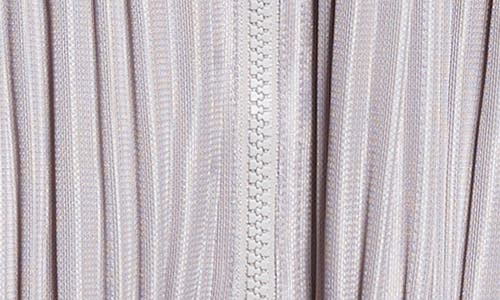 Issey Miyake Pleats Please  Pleated Zip Front Hoodie In Gray
