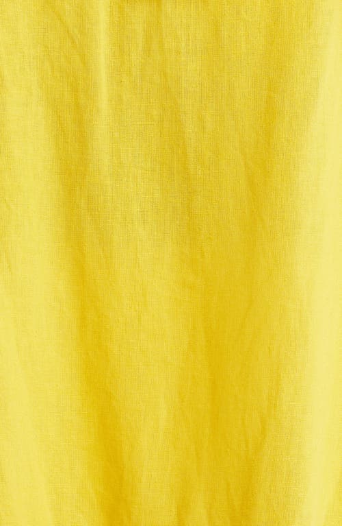 Shop Farm Rio Guipure Lace Halter Linen Blend Cover-up Minidress In Yellow