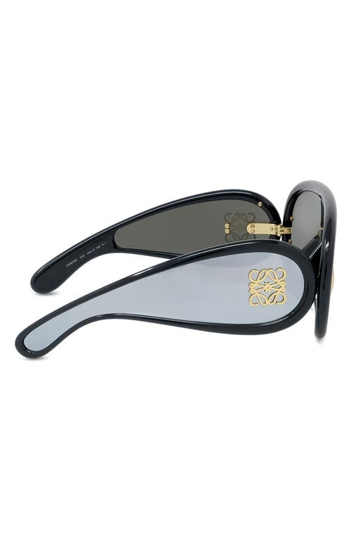 Shop Loewe X Paula's Ibiza 56mm Mask Sunglasses In Shiny Black/smoke Mirror