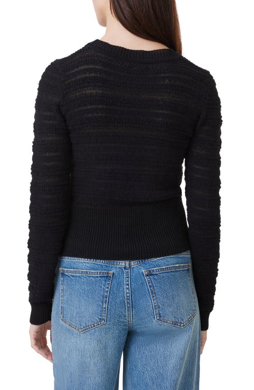 Habitual Textured Crewneck Cotton Sweater In Black