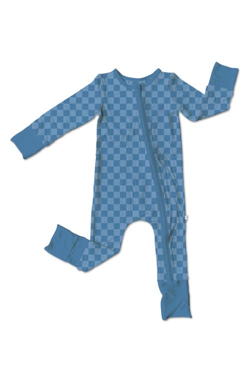 Laree + Co Lincoln Check Convertible Zip-Up Footie Pajamas in Blue