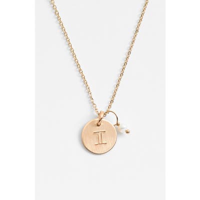 Nashelle 14K-Gold Fill & Semiprecious Birthstone Zodiac Mini Disc Necklace