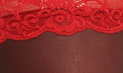Glamory Hosiery Luxury Lace Top Stockings In Red/black