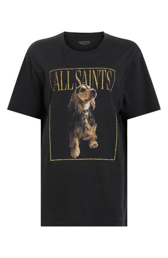 Shop Allsaints Pepper Cotton Graphic T-shirt In Black